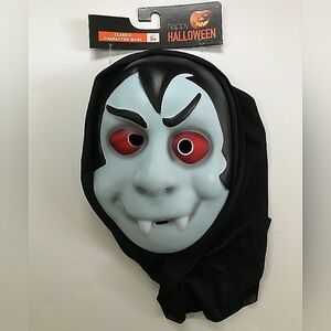 Halloween Vampire Kids Mask Hood Cross Eyed Funny Blue Monster Costume Cosplay